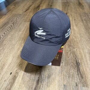 Osprey‎ Cove Country Club Hat Black White Gold PGA Adj Strap Performance Cap